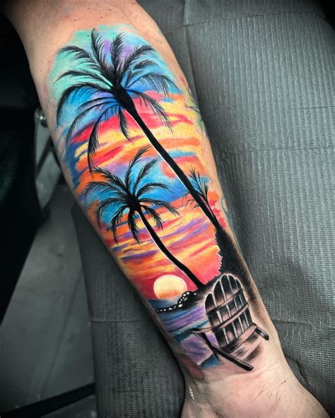 beach scene tattoos|beach minimalist tattoo.